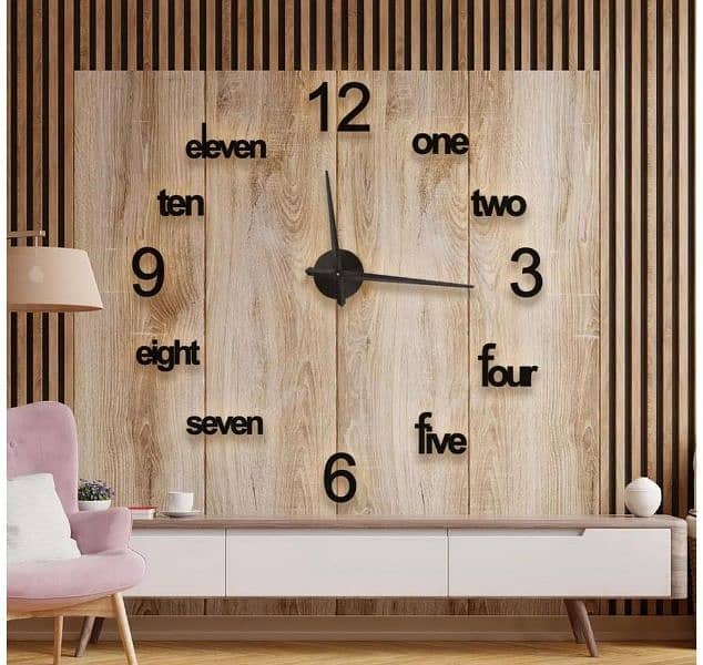3d  wooden wall clock 2