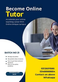 Join Online Unique campus to become online Tutor