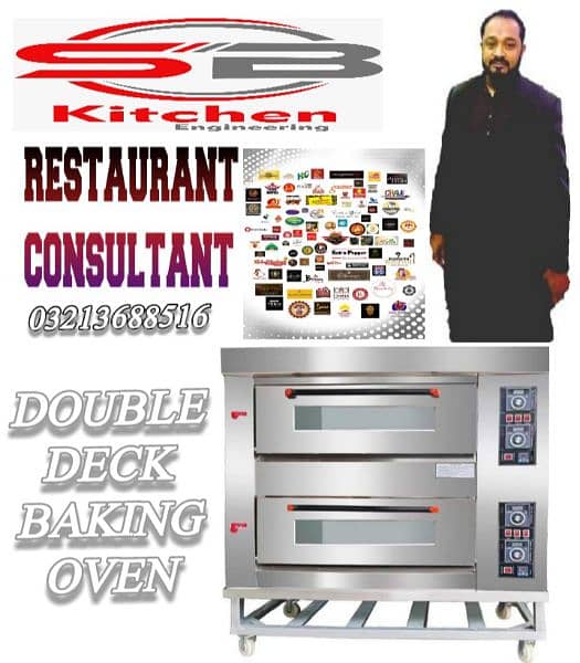 Pizza oven double deck Bakery Baking oven & kitchen equipment 0