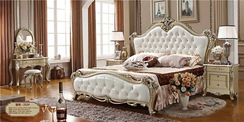 Bedset/Classic Bed/ SofaSet/Wardrobe/Showcase/Chairs/Console/Curtain 4