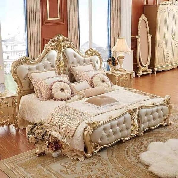 Bedset/Classic Bed/ SofaSet/Wardrobe/Showcase/Chairs/Console/Curtain 7