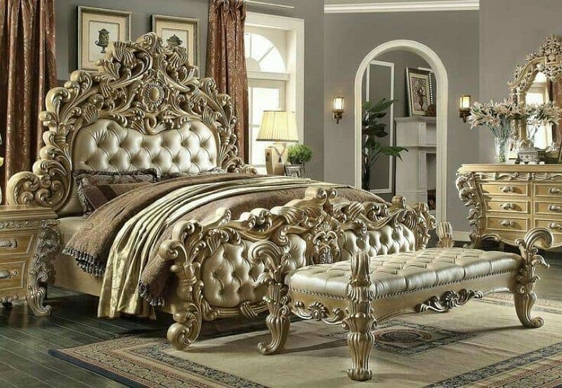 Bedset/Classic Bed/ SofaSet/Wardrobe/Showcase/Chairs/Console/Curtain 9