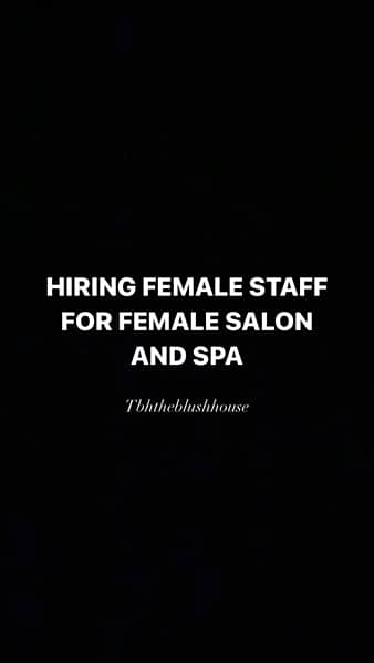 Hiring Salon Staff at Zamzama 0