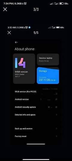 Xiaomi Poco F3 5G 8/256GB 10/10 Condition exchange with reno 11f