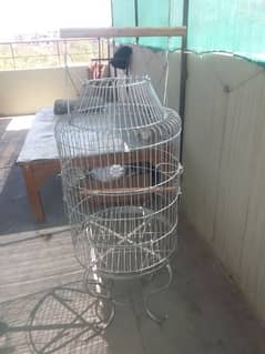 Gray parrot cage