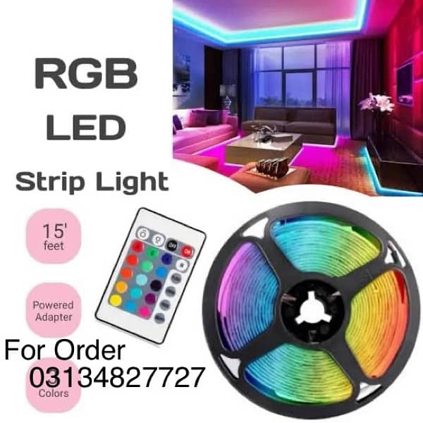 rgb led strip light remote control 12 feet colourfull light 0