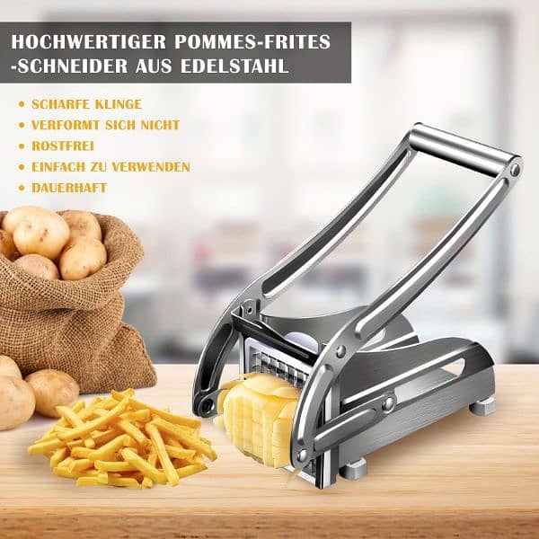 Stainless Steel French Fries Slicer Vegetable Food Cut Pieces Machine 6