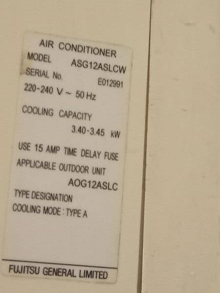 O General Air Conditioner 1 Ton For Sale 2