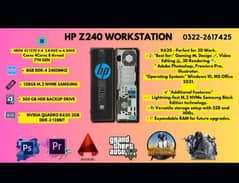 PC HP Z240 XEON E3-1270 V6 4 core's 8 threads 2gb graphics card