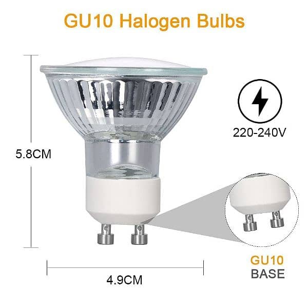 Vicloon GU10 50W Halogen Bulbs, Pack of 8 1