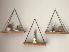Hanging Shelf  ( Pack of 3 ) With Special Black Rope