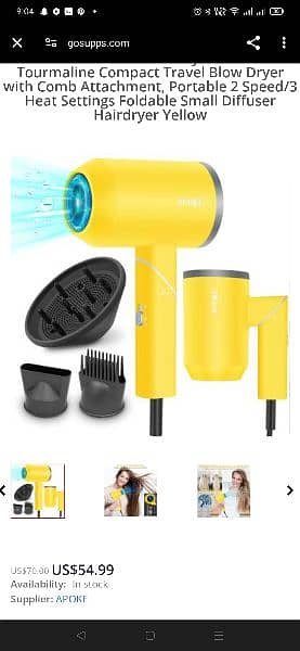 APOKE hair dryer, imported lot mal 5