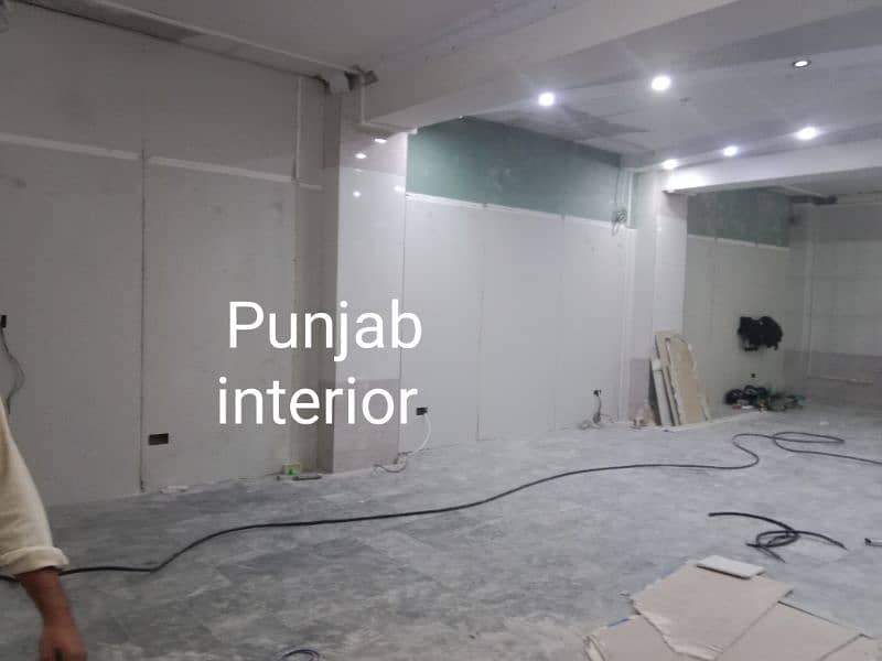 gypsum board partition and cement partition and ceiling 10