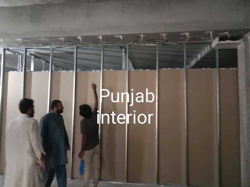 gypsum board partition and cement partition and ceiling 13
