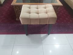 New velvet Sofa Stool Wooden Ottoman