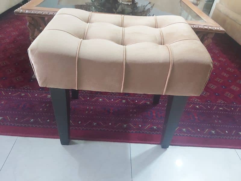 New velvet Sofa Stool Wooden Ottoman 2
