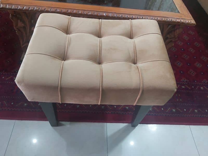 New velvet Sofa Stool Wooden Ottoman 3