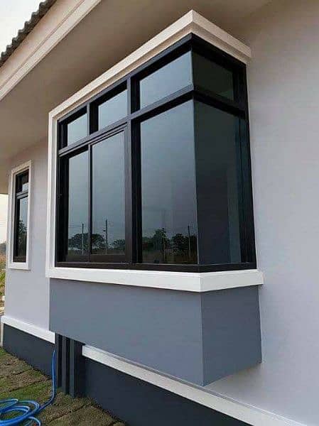 windows aluminum and U-PVC , shower cabin, glass stair railing, 3