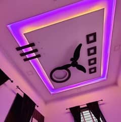 pop ceiling and gypsum partition and ceiling
