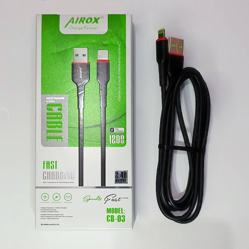 Airox USB to Lightening Apple Iphone & Ipad Fast Charging & Data Cable 2