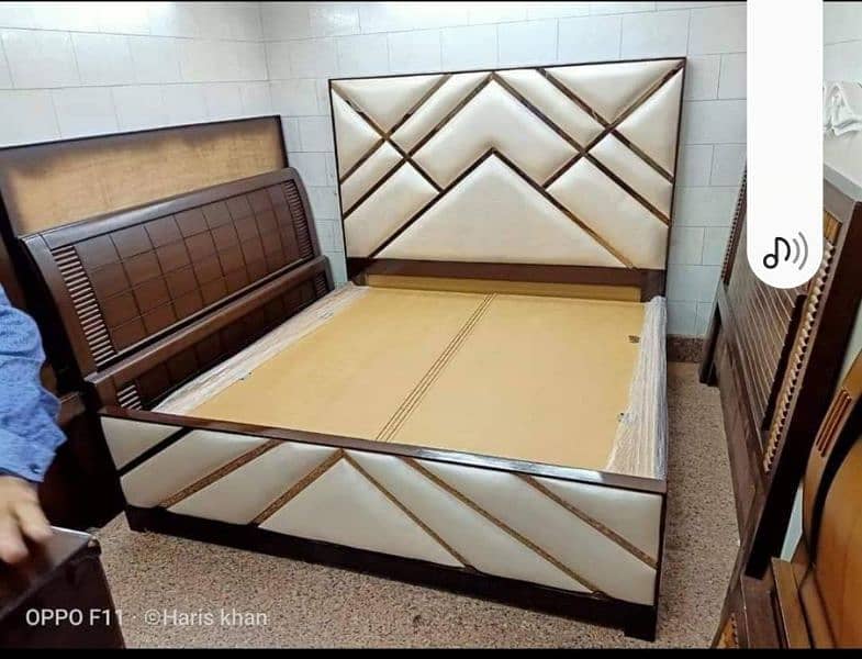 bed, complete bedset, poshish bed, wooden bed, smart bed 2