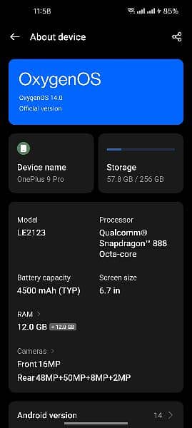 OnePlus 9 Pro. 12/256 7