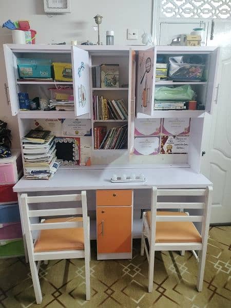 2 person study table | with cupboard 2
