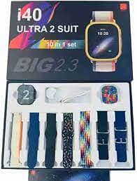 New Fashion (I40 Ultra2 Suit) 7 Sets Colorful Straps Smart Watch