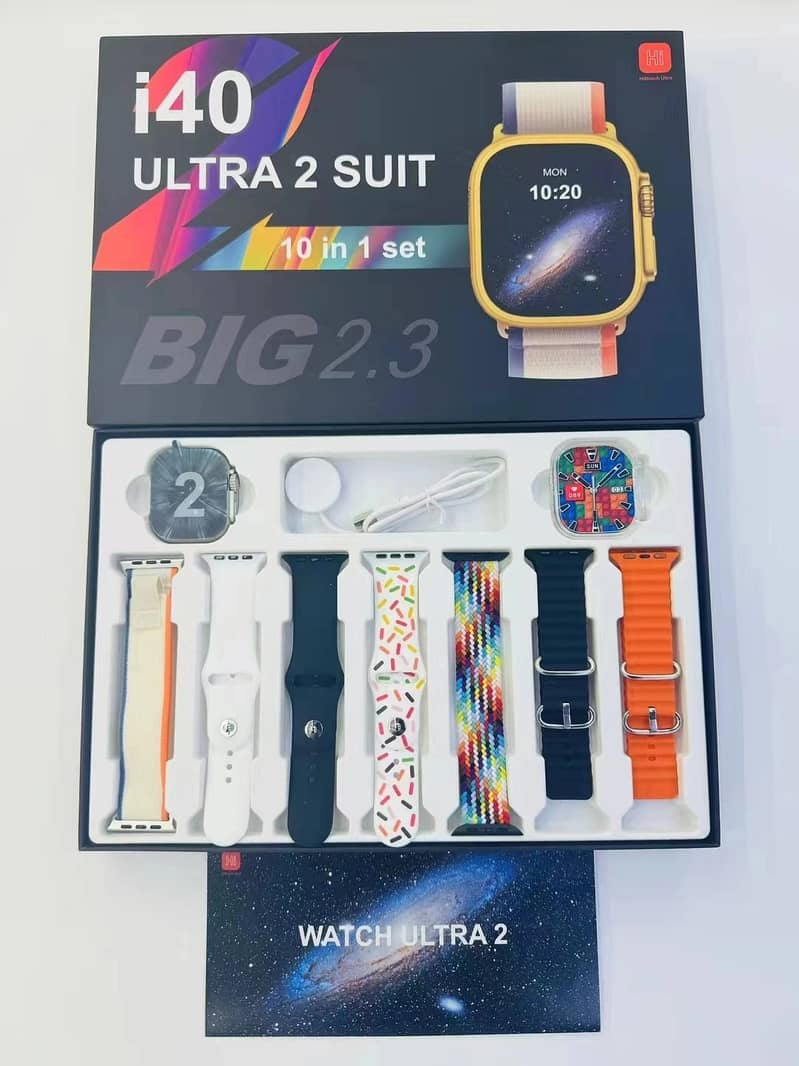 New Fashion (I40 Ultra2 Suit) 7 Sets Colorful Straps Smart Watch 10