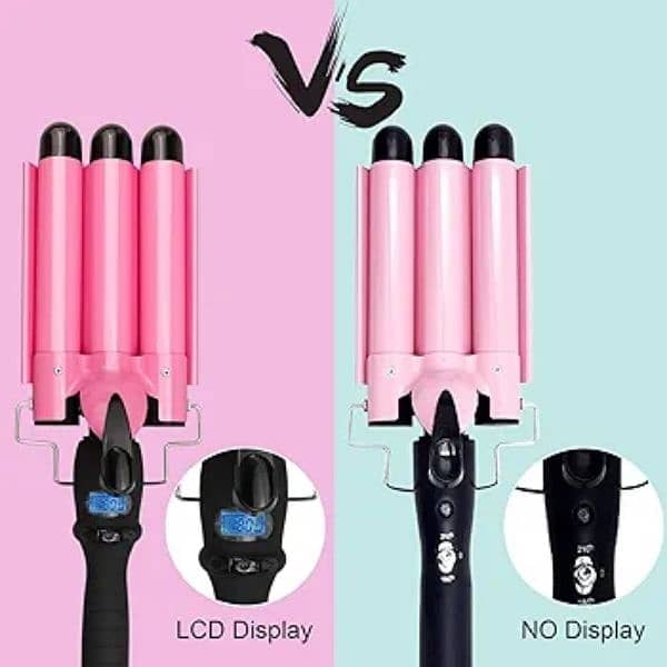 3 Barrel Curling Iron Hair Crimper: Aleath Dual Voltage 1