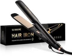 SUNHOME Ceramic Hair Straightening Flat Iron,Black 0