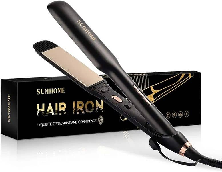 SUNHOME Ceramic Hair Straightening Flat Iron,Black 5