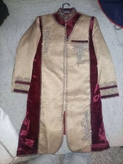 sherwani with assesries in new condition