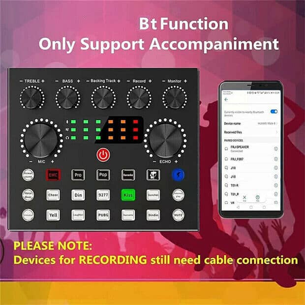 Rechargeable V8s Sound Card Board Live Streaming Recording Game 5
