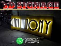 3D led Sign Boards, Neon Signs, backlit signs Acrylic Signs led board