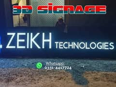 3D led Sign Boards, Neon Signs, backlit signs Acrylic Signs led board