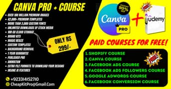 Canva Pro & Bundle Courses shopify ads software graphic design app web