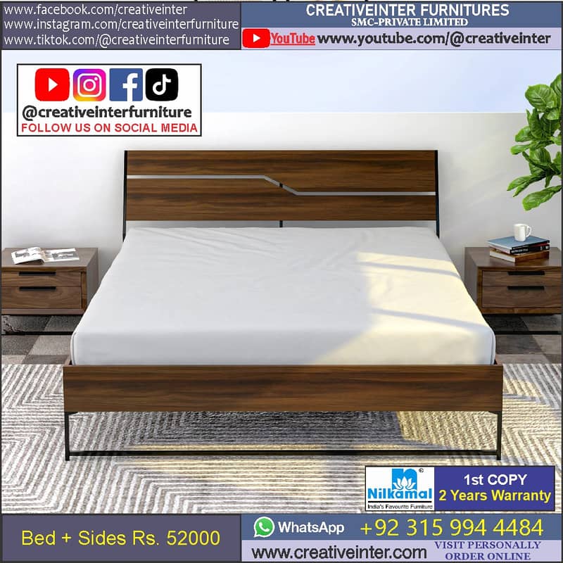 Double Bed King Size SIngle Full Size Queen Bedroom Cushion Wooden 14