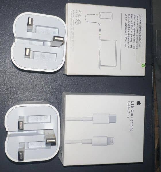 2x Original iPhone 20W Type C Chargers + Cables 1