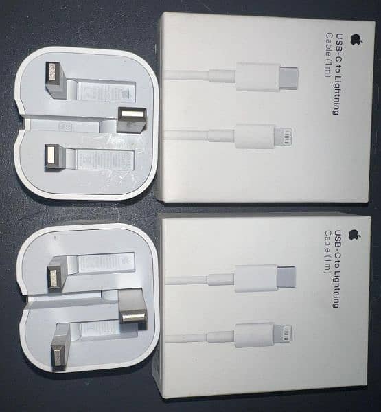 2x Original iPhone 20W Type C Chargers + Cables 2