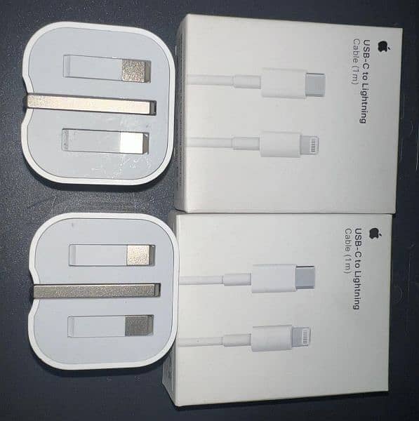 2x Original iPhone 20W Type C Chargers + Cables 3