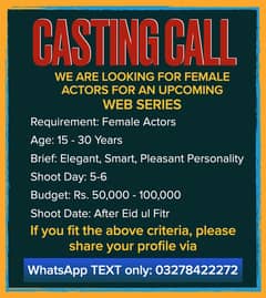 ACTORS ACTORS ACTORS | Casting Call