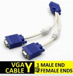 1 male to 2 female VGA Splitter