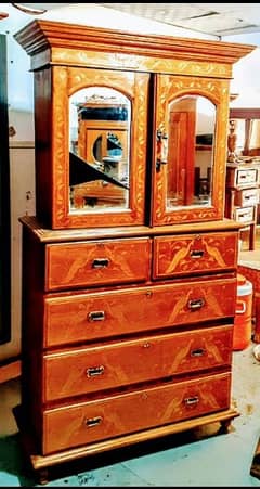 teakwood antique  chester drawer  cum cabinet