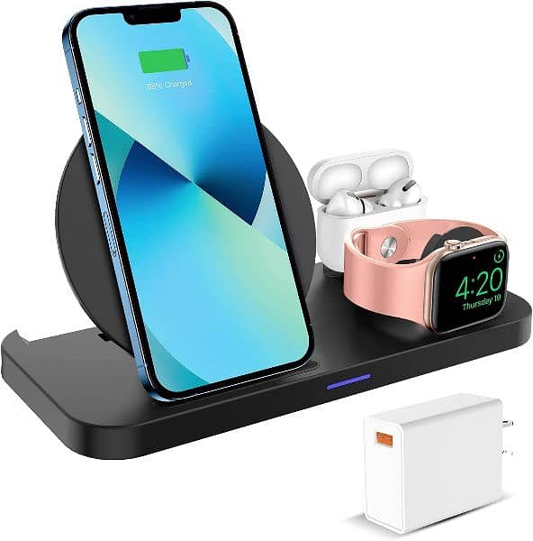KKM Wireless Charger, 3 in 1 Qi-Certified Fast Wireless Charger 0