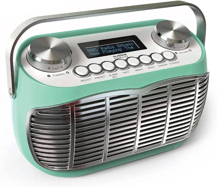 Audible Fidelity DETROIT DAB Radio Alarm Clock, Retro Radio 0