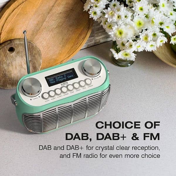 Audible Fidelity DETROIT DAB Radio Alarm Clock, Retro Radio 4