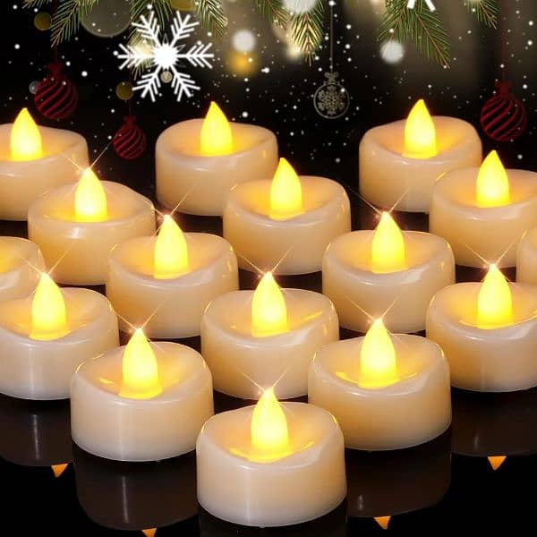 LED Candles, 24-Pack Tea Lights Candles Battery Operated Bulk 0