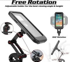 360 rotating bike holder for phone,black