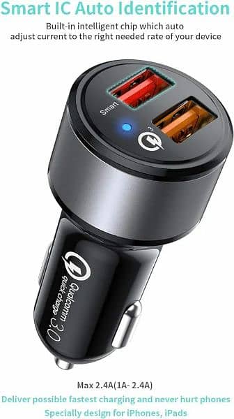 30w car charger Dual USB port ikits 0